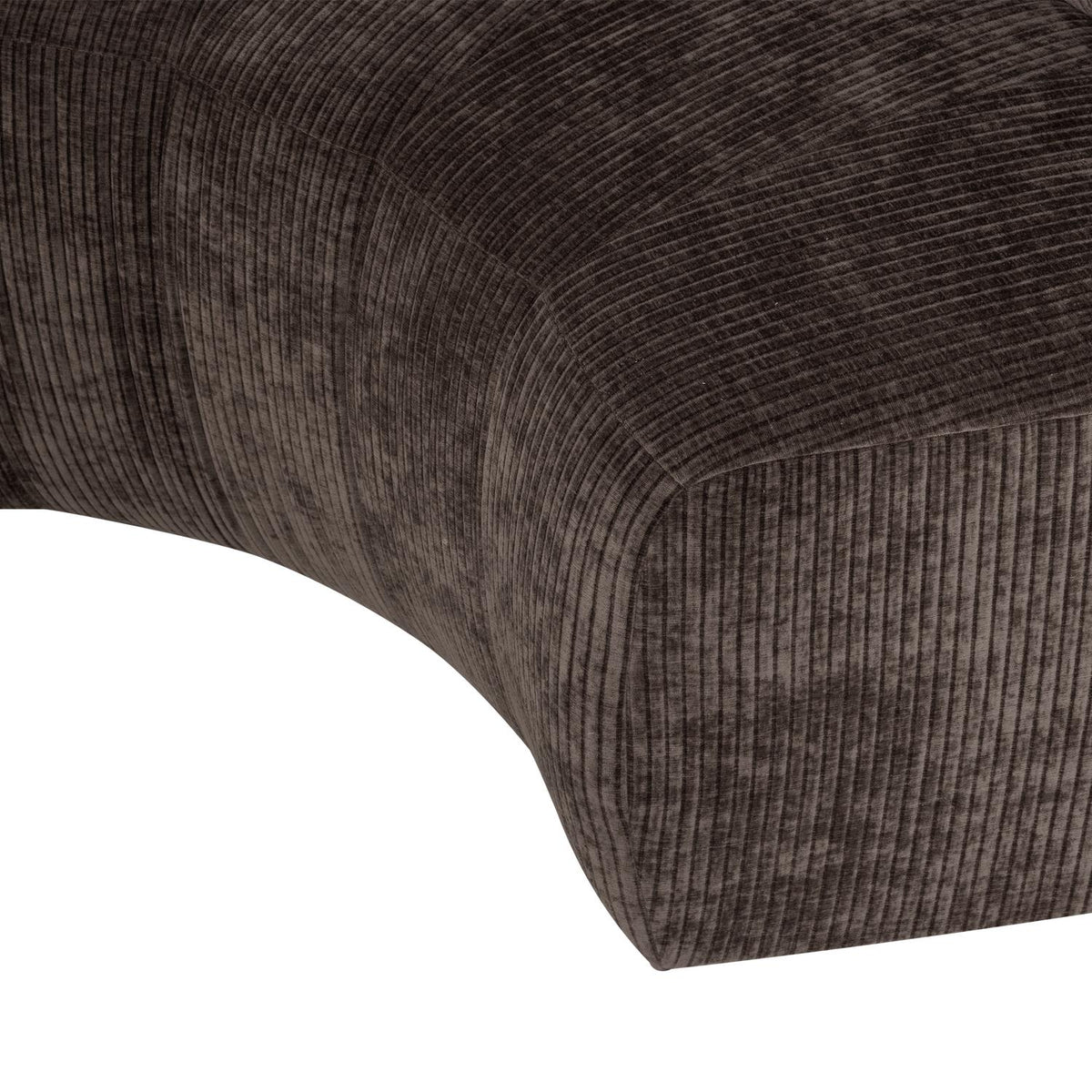 WOOOD Mojo Base eetbank halfronde hoek rugleuning rib Bruin