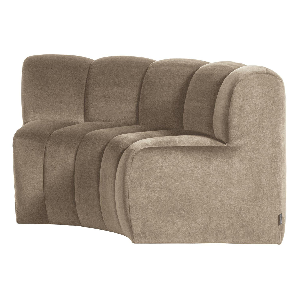 WOOOD Mojo eetbank halfronde hoek rugleuning velvet Khaki