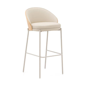 Kave Home Eamy barkruk H77 kunstleer White/Beige