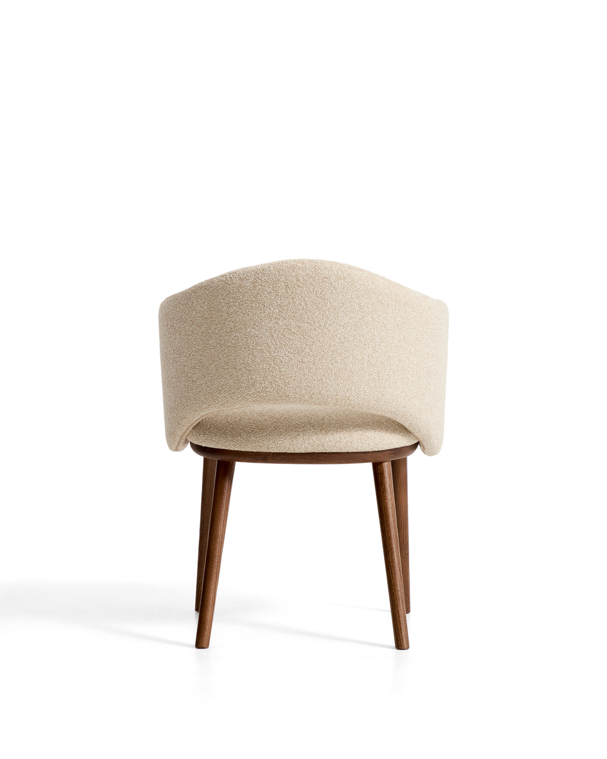 Kave Home Maina eetkamerstoel dik chenille Beige walnoot