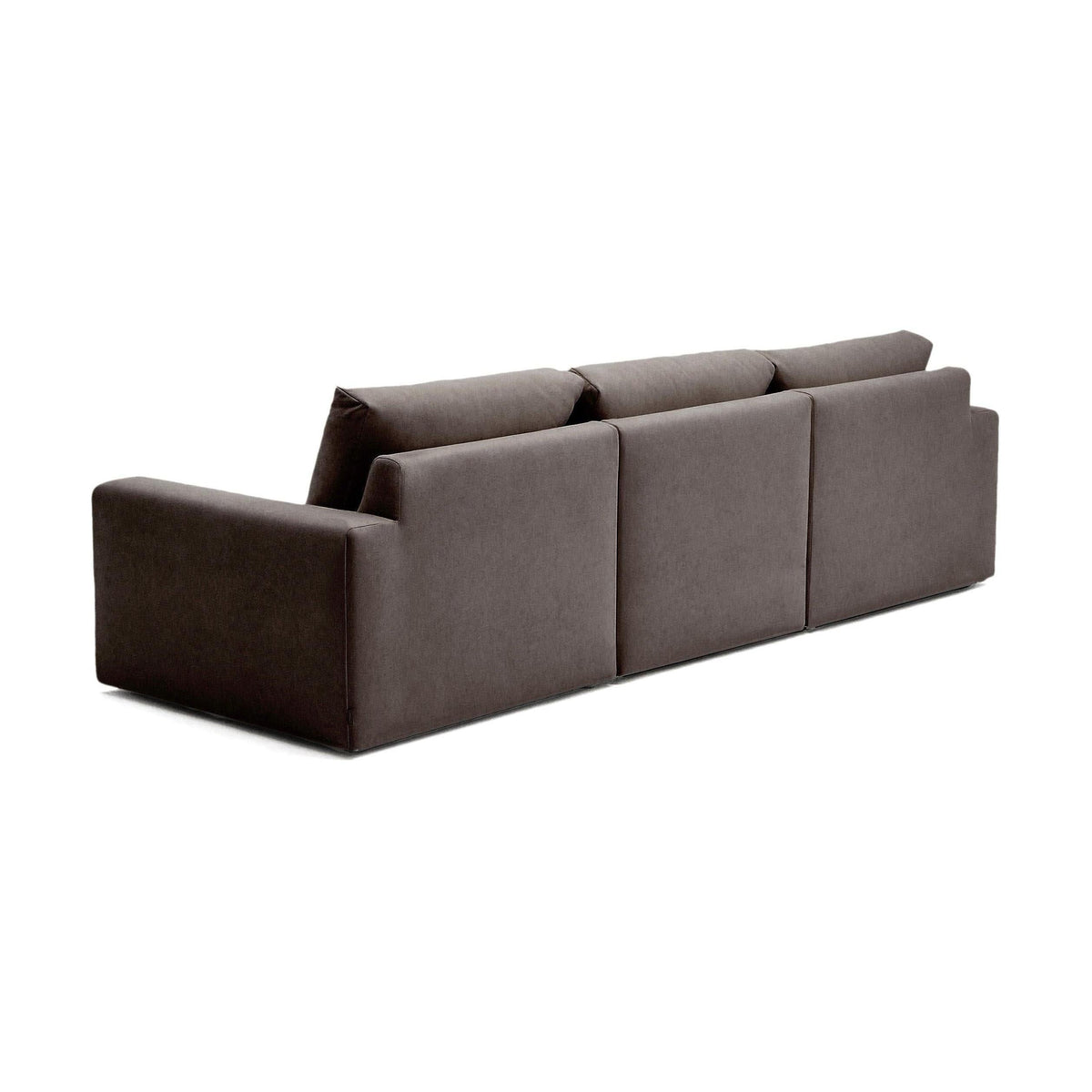 Kave Home Alea 4-zitsbank chaise longue links Donkerbruin