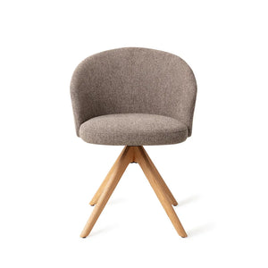 Tweedekansje Jesper Home Niimi eetkamerstoel revolve oak Saving Greige