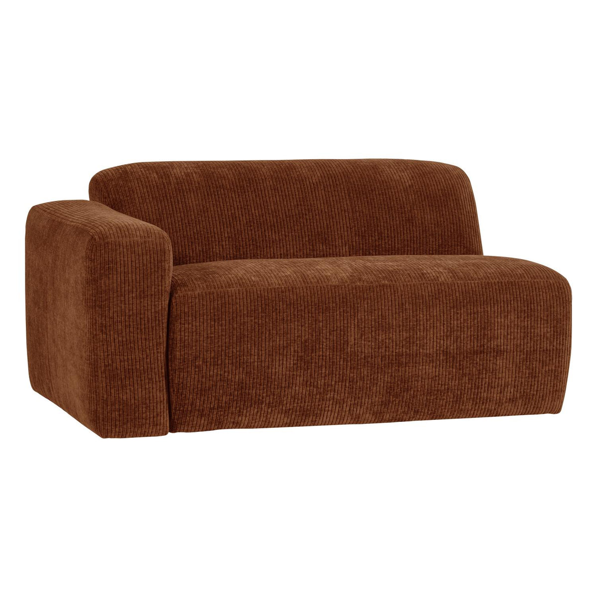 WOOOD Mojo Base 1,5-zits bank arm links rib Roestbruin
