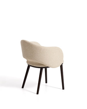 Kave Home Maina eetkamerstoel dik chenille Beige zwart