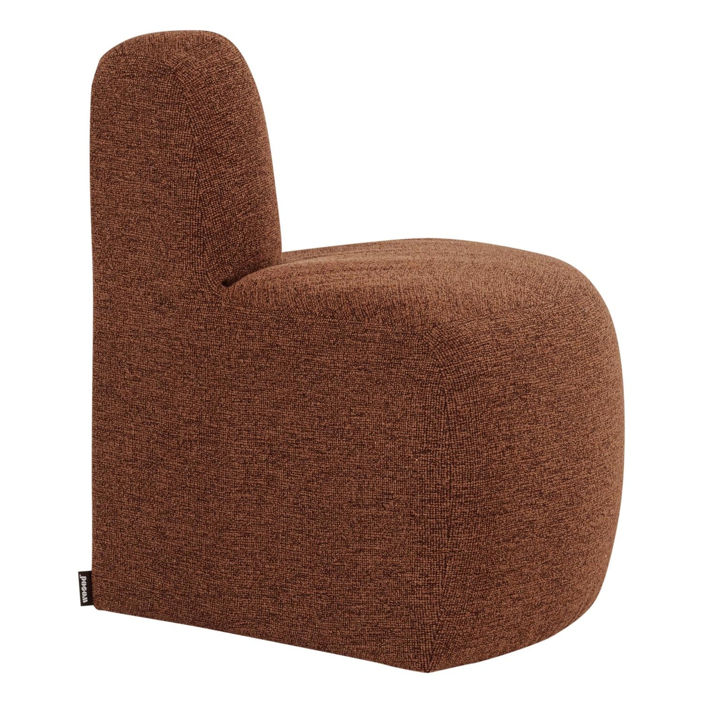 WOOOD Mojo Base eetbank hoek rond rugleuning bouclé Roestbruin