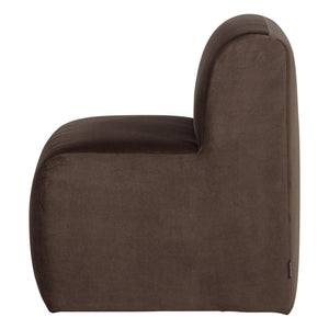 WOOOD Mojo Base eetkamerbank 84 cm met rugleuning velvet Bruin