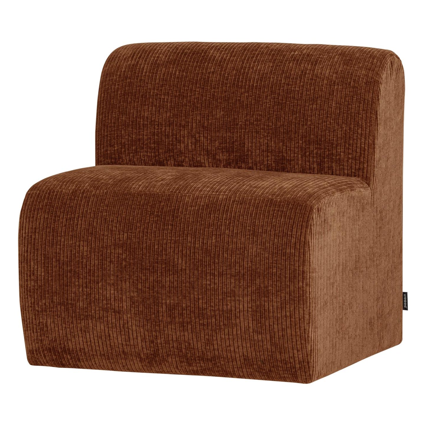 WOOOD Mojo Base eetkamerbank 84 cm met rugleuning rib Roestbruin