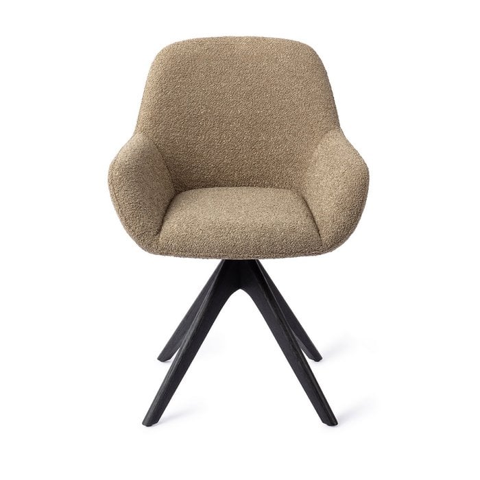 Jesper Home Kushi eetkamerstoel Moss Meadow revolve oak black