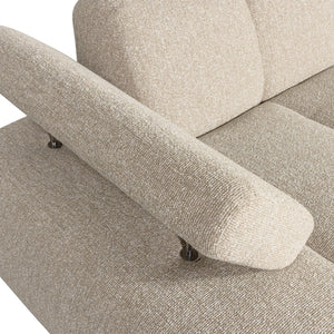 WOOOD Mojo chaise longue bank arm links bouclé Beige Melange