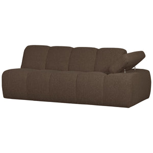 WOOOD Mojo 2-zits bank arm rechts bouclé Bruin Melange