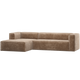 WOOOD Bean hoekbank links Chenille Velvet Taupe