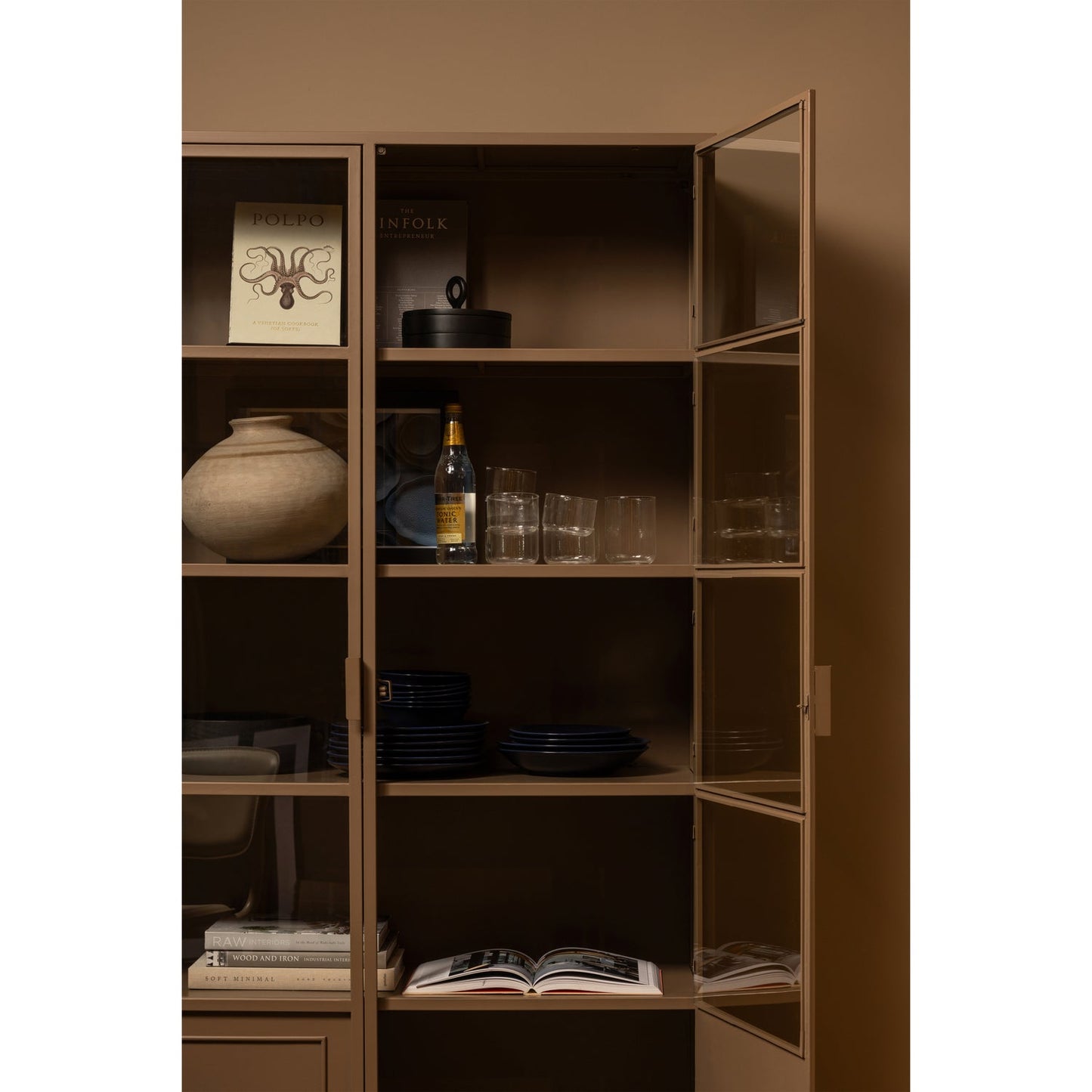 WOOOD Ronja vitrinekast metaal Military Brown