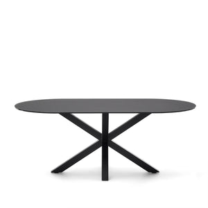 Kave Home Argo eettafel ovaal 200x100 cm Black/Black