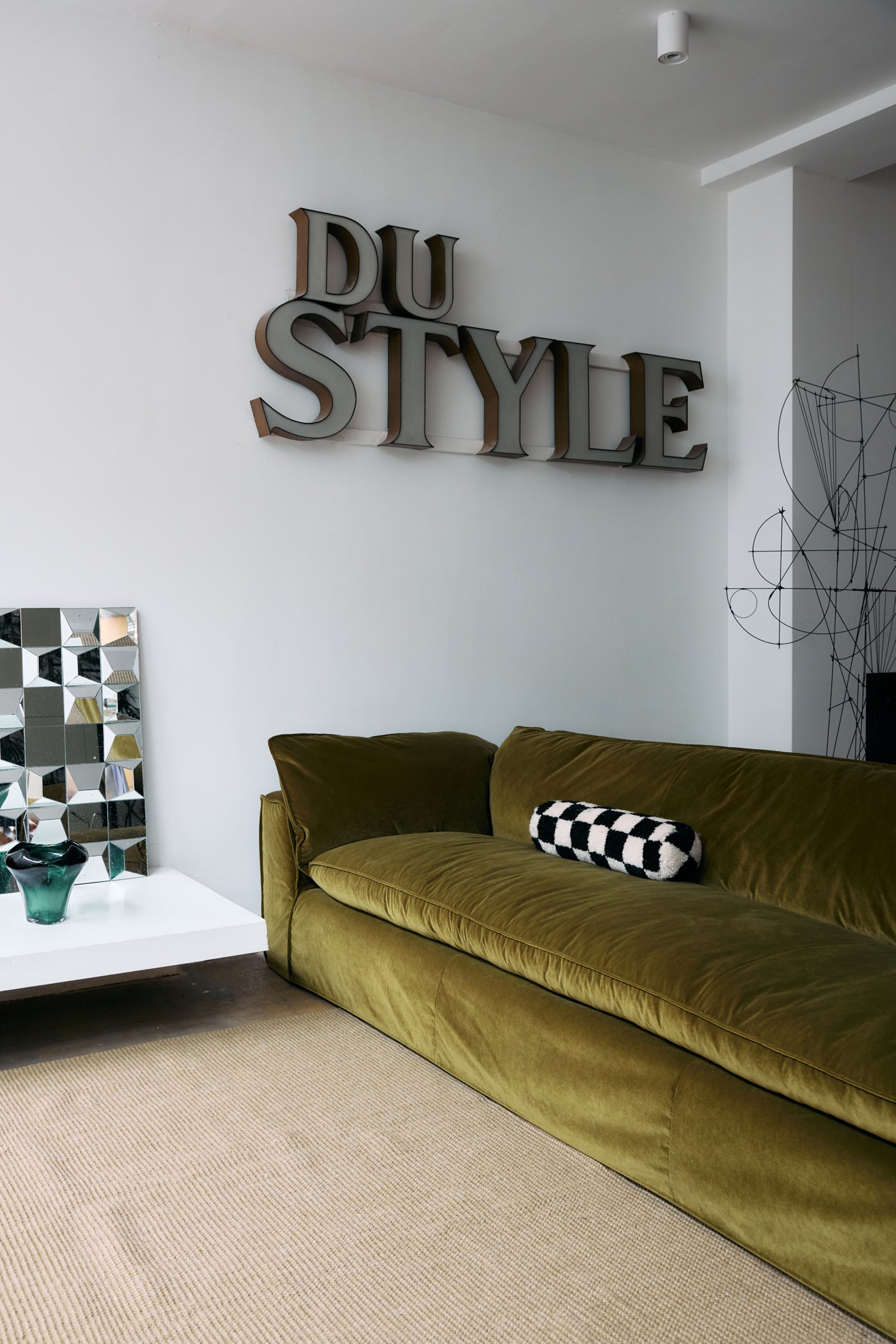 HKliving Nomad bank 244 cm Royal Velvet Olive