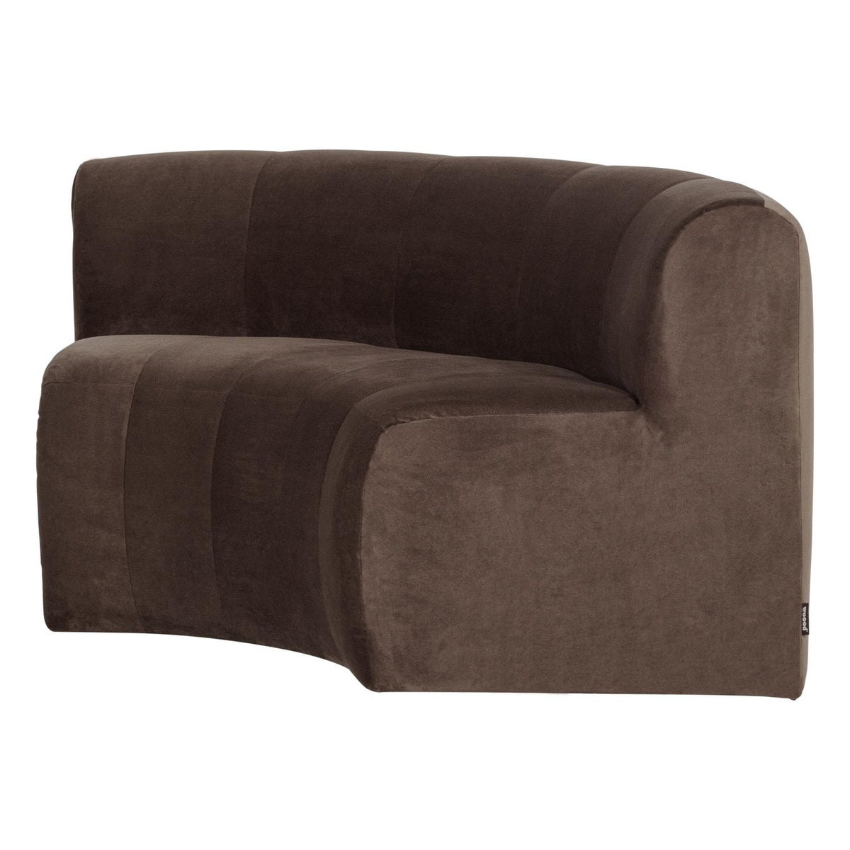 WOOOD Mojo Base eetbank halfronde hoek rugleuning velvet Bruin