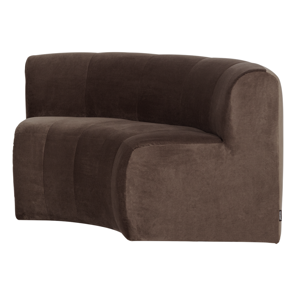 WOOOD Mojo Base eetbank halfronde hoek rugleuning velvet Bruin