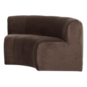 WOOOD Mojo Base eetbank halfronde hoek rugleuning velvet Bruin