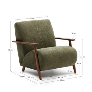 Kave Home Meghan fauteuil Green walnoot