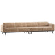 WOOOD Statement XL 4-zits bank 372 cm Chenille Velvet Perzikroze