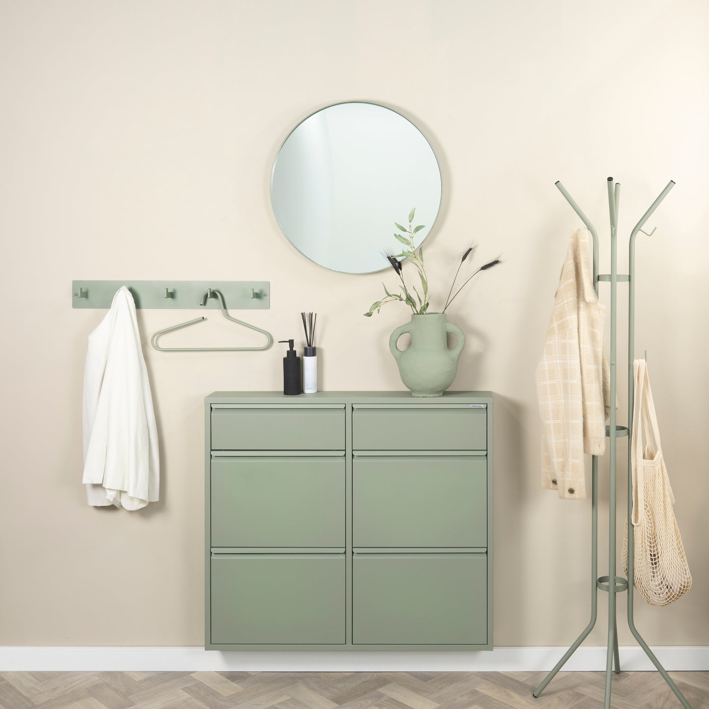 Spinder Design Billy 6 schoenenkast Dusty Green