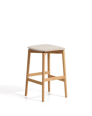 Kave Home Evera barkruk H67 chenille Grey/Beige