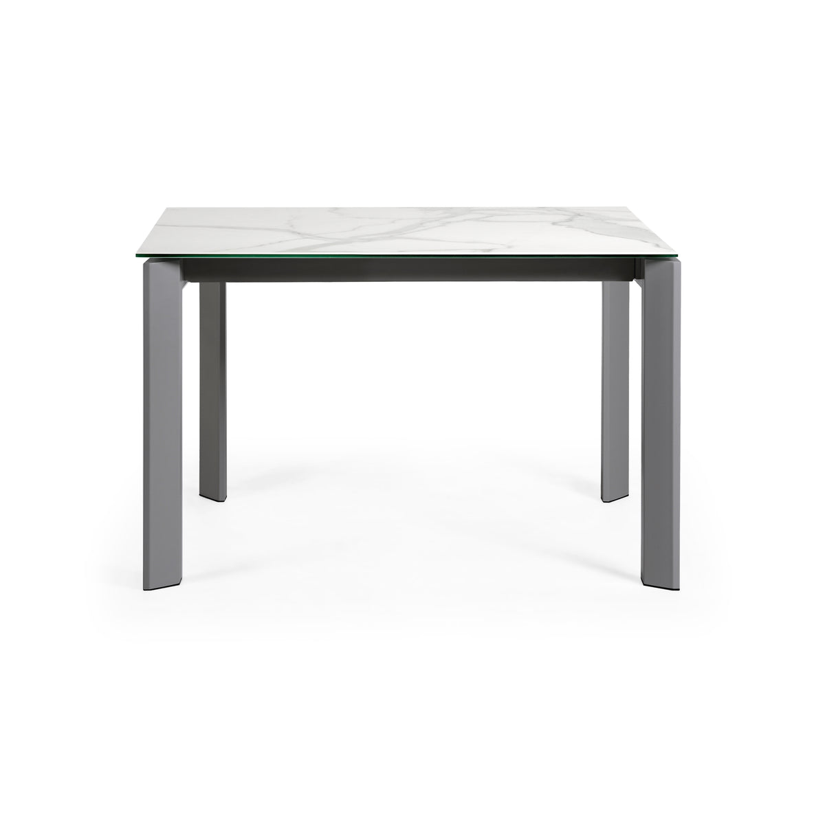 Kave Home Axis eettafel uitschuifbaar 120/180x80 cm Wit/Grijs