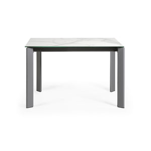 Kave Home Axis eettafel uitschuifbaar 120/180x80 cm Wit/Grijs