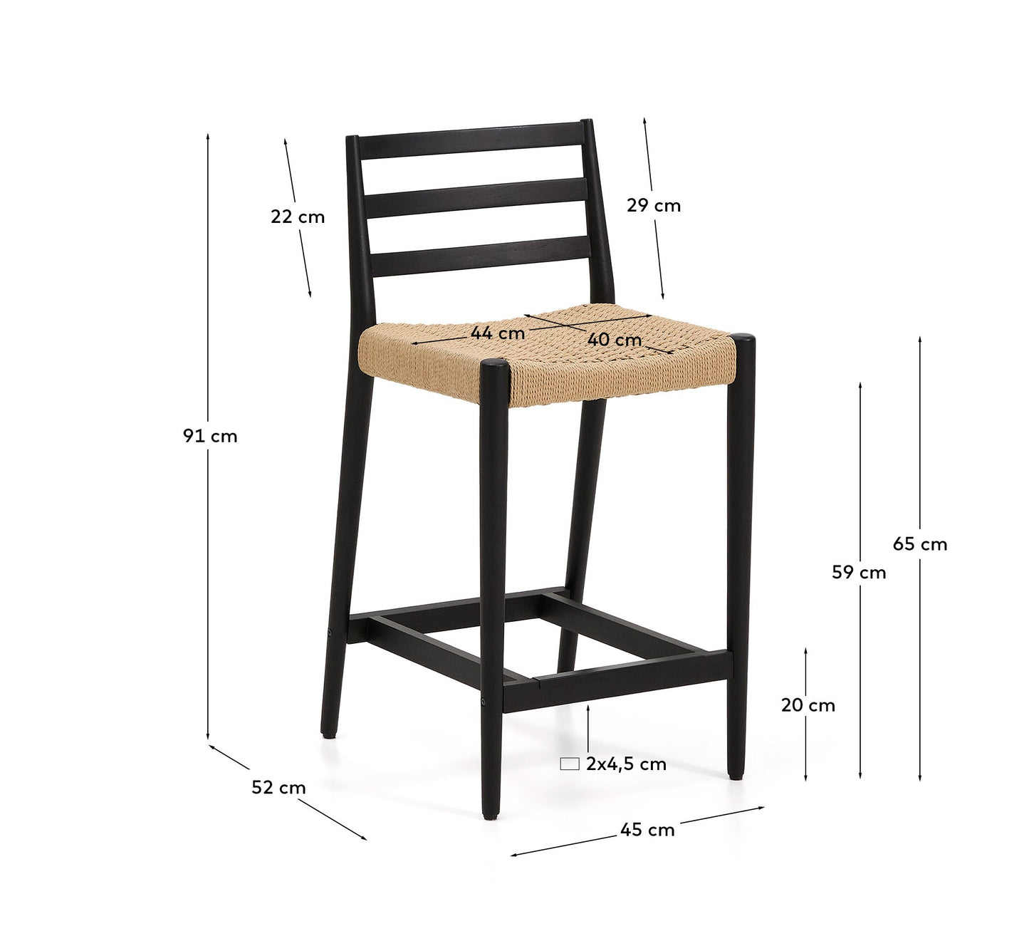 Kave Home Analy barkruk H65 Black