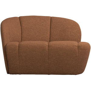 WOOOD Mojo 2-zits bankje arm links bouclé Roestbruin Melange