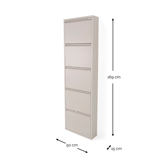 Spinder Design Billy 5 schoenenkast Silky Taupe