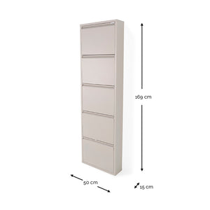 Spinder Design Billy 5 schoenenkast Silky Taupe