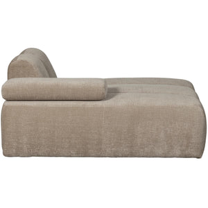 WOOOD Mojo chaise longue bank arm links ribstof Donkerzand