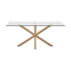Kave Home Argo eettafel rechthoek 180x100 cm Clear/Natural