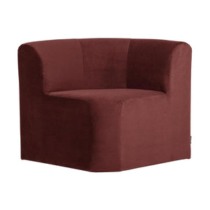 WOOOD Mojo Base eetbank hoek met rugleuning velvet Kastanjebruin