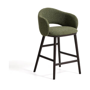 Kave Home Maina barkruk H65 dik chenille Groen zwart