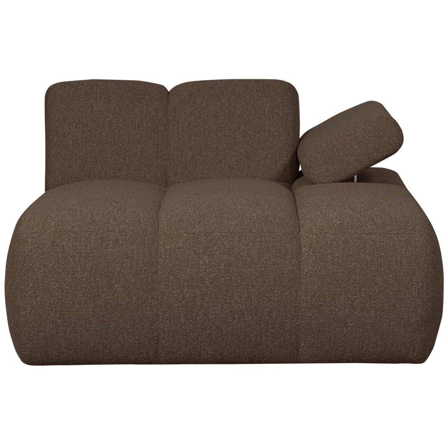 WOOOD Mojo chaise longue bank arm rechts bouclé Bruin Melange