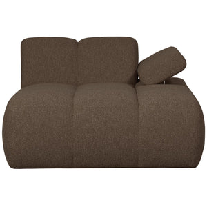 WOOOD Mojo chaise longue bank arm rechts bouclé Bruin Melange