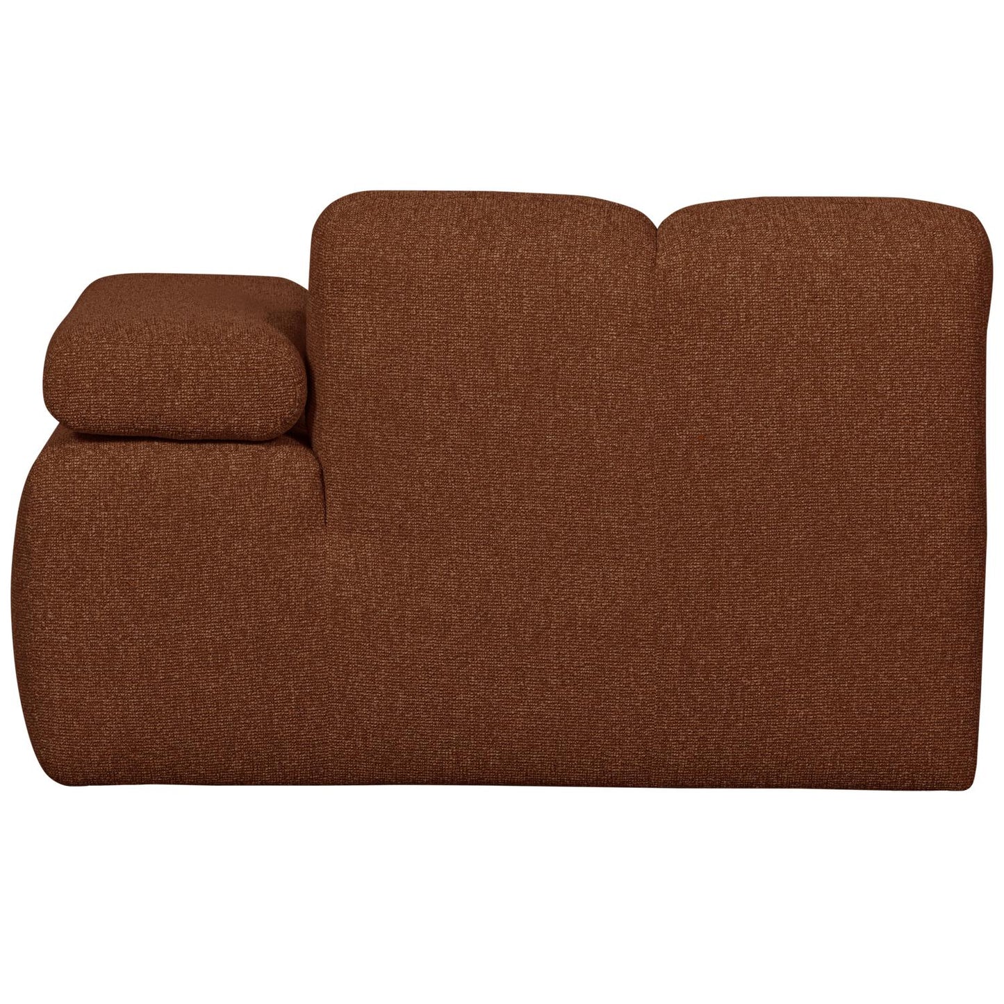 WOOOD Mojo chaise longue bank arm rechts bouclé Roestbruin Melange