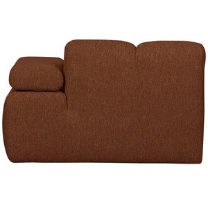 WOOOD Mojo chaise longue bank arm rechts bouclé Roestbruin Melange