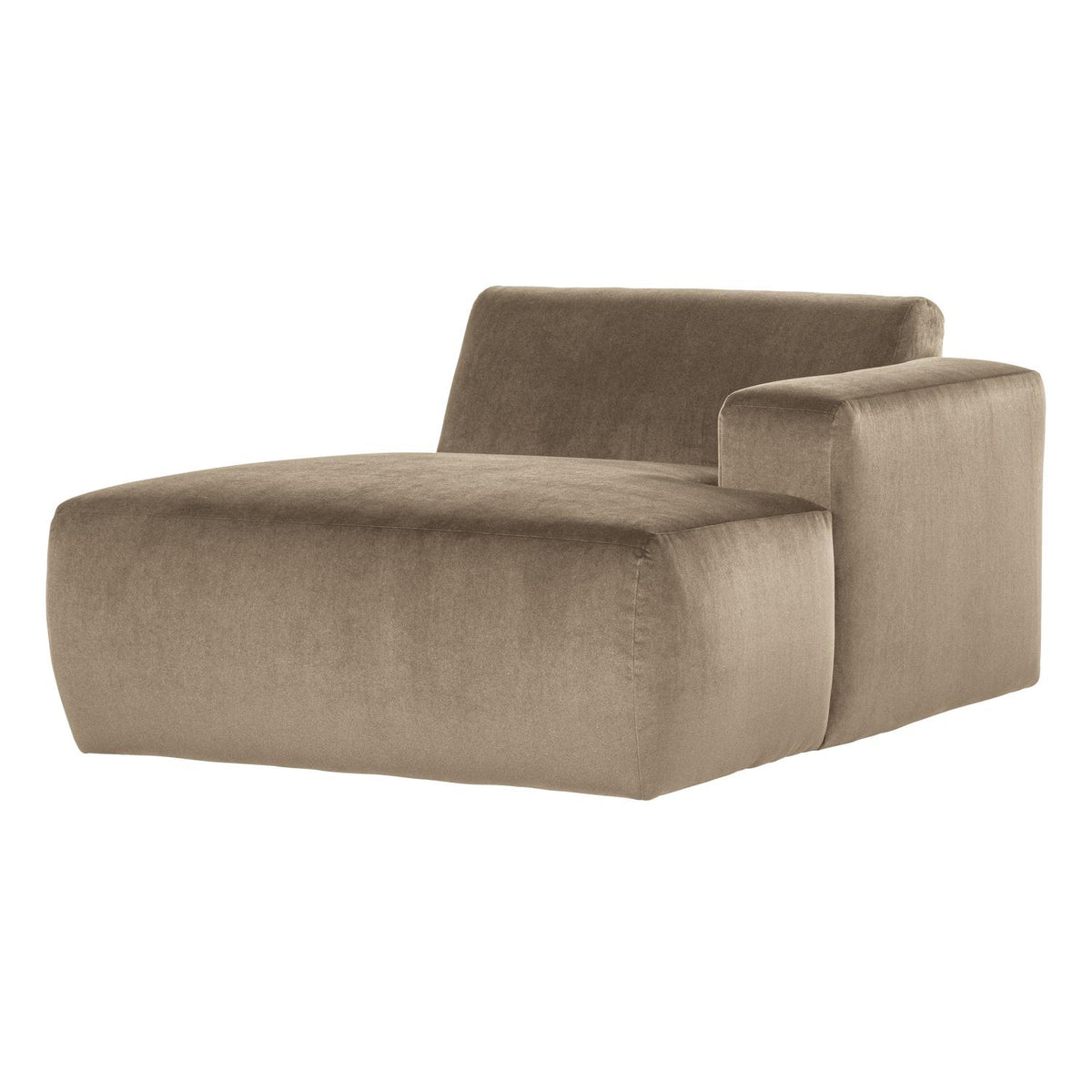 WOOOD Mojo Base chaise longue bank arm rechts velvet Khaki