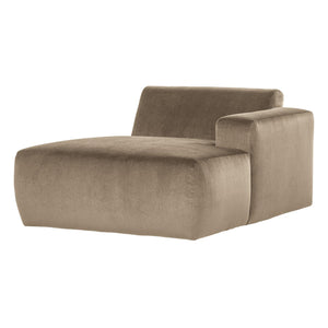WOOOD Mojo Base chaise longue bank arm rechts velvet Khaki