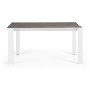 Kave Home Axis eettafel uitschuifbaar 160/220x90 cm Bruin/Wit