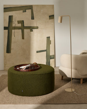 Kave Home Kaeli poef Ø90 cm bouclé Green