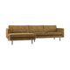 WOOOD Rodeo bank chaise longue links ribstof Honinggeel