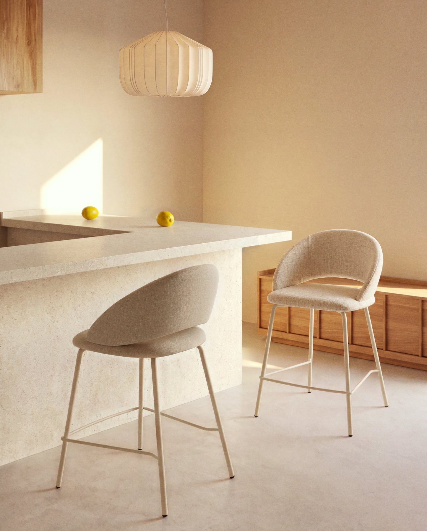 Kave Home Bonali barkruk H65 chenille Beige
