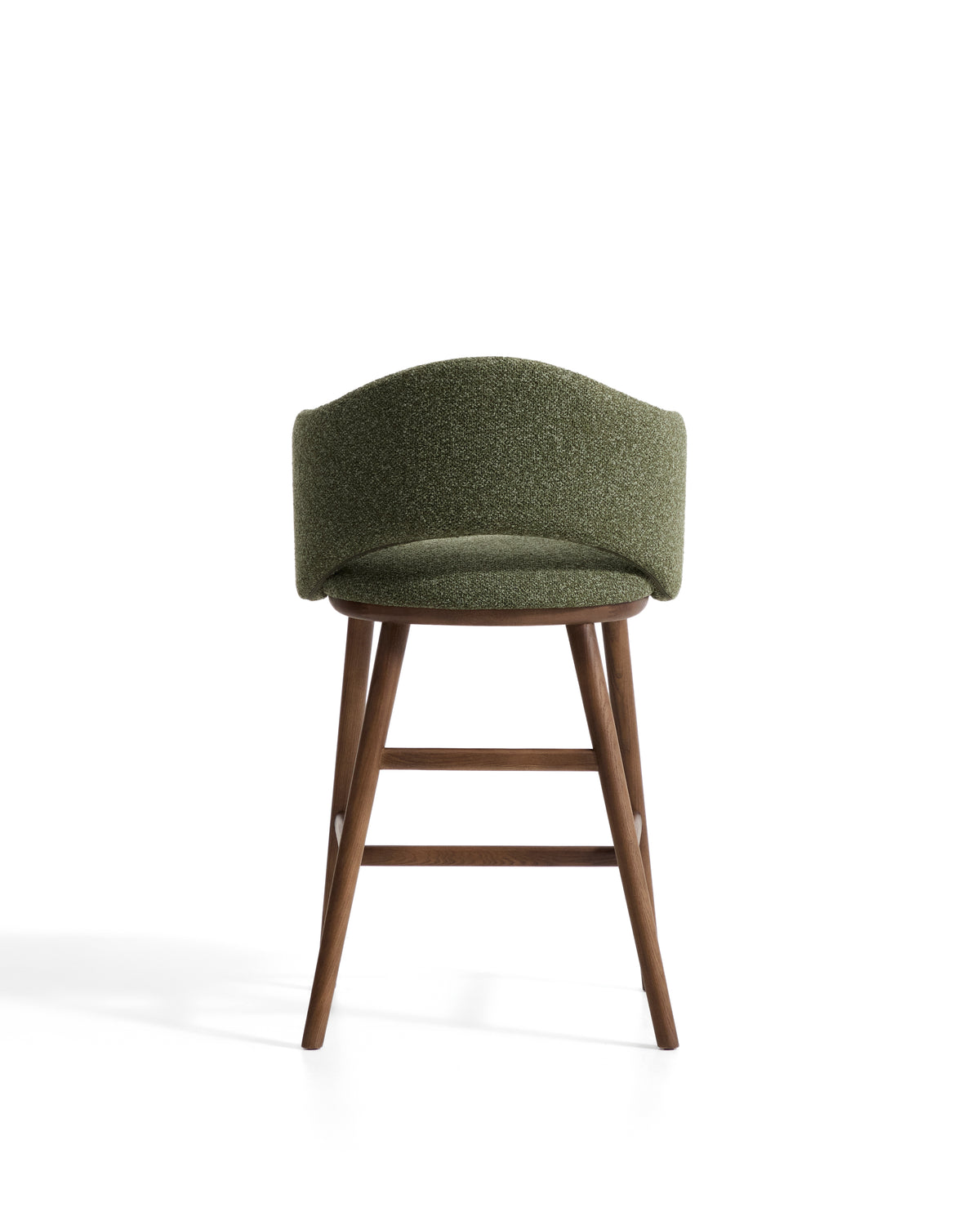 Kave Home Maina barkruk H65 dik chenille Groen walnoot
