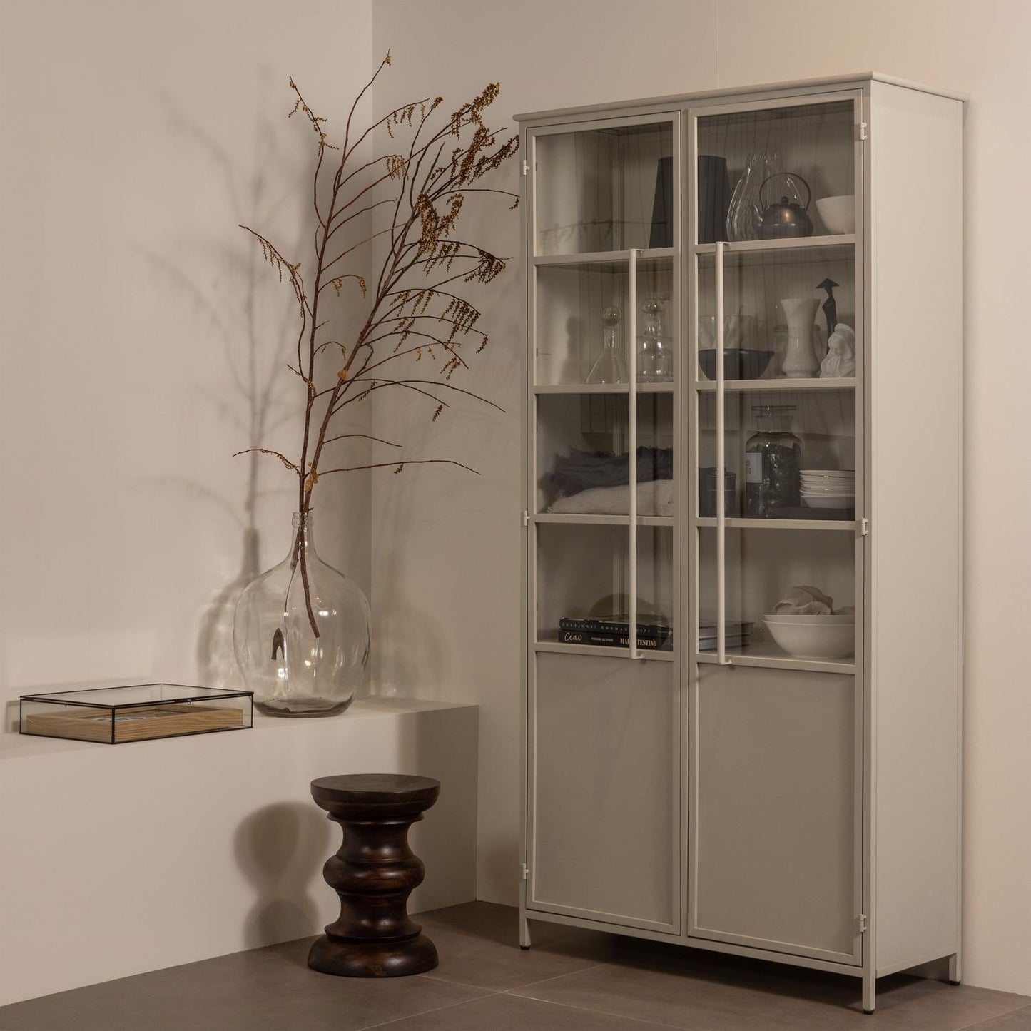 WOOOD Exhibit vitrinekast XL 2-deurs Zand