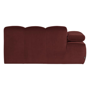 WOOOD Mojo 1,5-zits bank arm links velvet Kastanjebruin