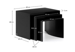 Kave Home Litto bijzettafel set van 3 Black
