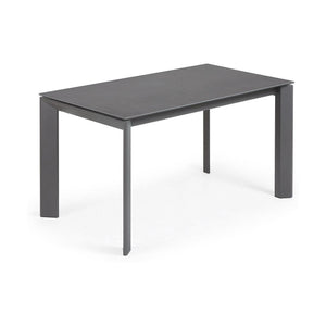 Kave Home Axis eettafel uitschuifbaar 140/200x90 cm Donkergrijs